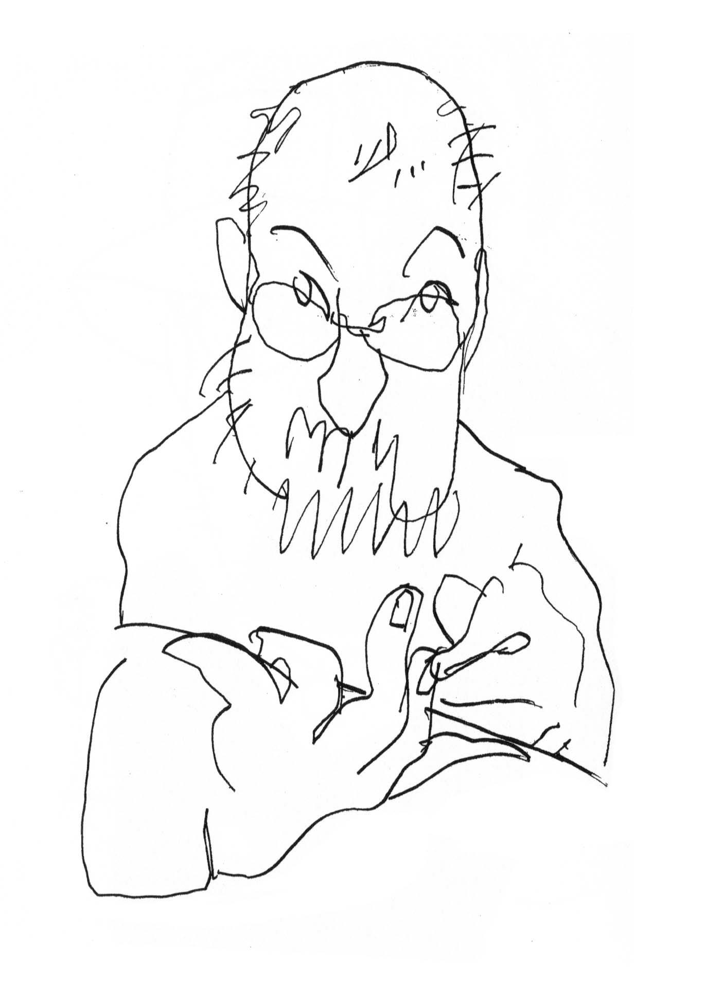 Zelfportret van Peter van Hugten